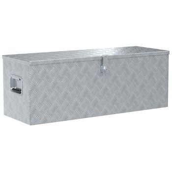 Caja De Aluminio 110,5x38,5x40 Cm Plateada Vidaxl