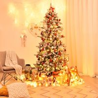 arbol navidad nevado 210cm pvc pinas blancas 1108 puntas base hierro verde cfw19431