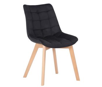 Silla de comedor passaic en terciopelo negro 61x46x82 cm