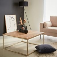 mesa de centro de efecto madera con dibujo de espiga natural