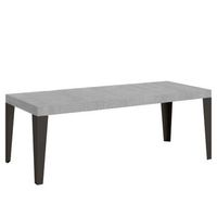 mesa extensible 90x180284 cm flame premium estructura de cemento antracita