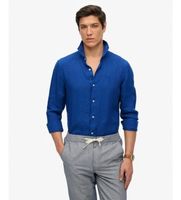 superdry para hombre m4011054a camisa vacation linen azul xxl casual lino manga larga