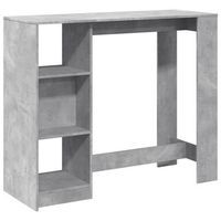 mesa bar con estante madera gris hormigon 124x46x1035 cm vidaxl