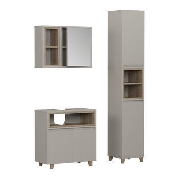Conjunto De Muebles De Baño Elnor 3 Piezas Con Armario Alto Vicco