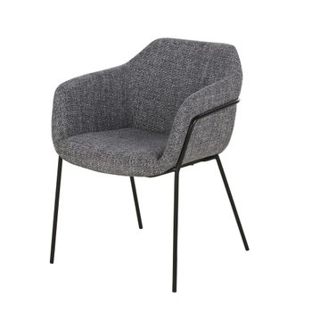 Sillón de comedor de tela gris jaspeada