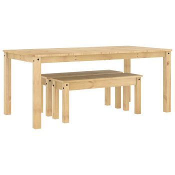 Juego De Comedor Panama 3 Pzas Madera Maciza De Pino Vidaxl