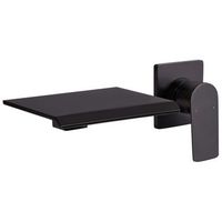 grifo empotrado monomando de lavabo de laton con efecto cascada negro aponwao