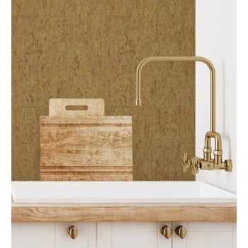 Papel Pintado Vinílico Lavable Texturizado Con Inserciones En Relieve Color Metalizado - Murat 676307 De Gaulan - Rollo De 10 M X 1,06 M
