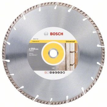 Disco Diamantado 350 Mm Turbo Universal S4u De Bosch Para El Corte Profesional En La Construcción, Plateado
