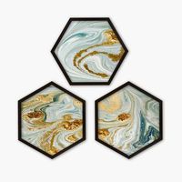 cuadro decorativo enmarcado 6gen665277676 multicolor 35x35 cm 3 piezas