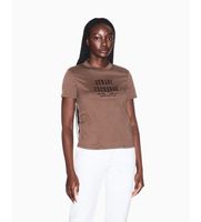 ax armani exchange para mujer xw002334af10358u6136 camiseta boxy marron xl casual algodon manga corta