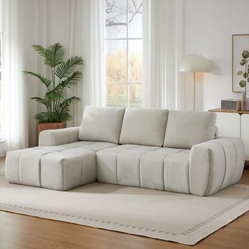 Sofá Rinconero - Mueble Para Salón - Pana - Beige