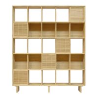estanteria de madera maciza natural 5 puertas 160 cm sin barnizar