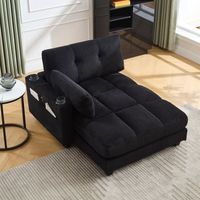 sillon grande con reposacabezas y bolsillos laterales tapiceria suave color negro