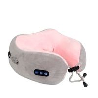 almohada cervical de masaje con 2 modos y calor infrarrojo espuma viscolastica de alta densidad 25x23x12 cm color rosa