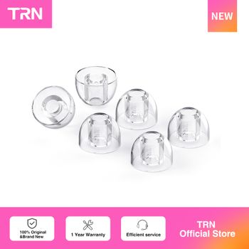 Puntas de silicona líquida TRN SeaSnail para auriculares, aislantes de ruido, suaves y transparentes (3 pares)