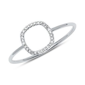 14 quilates anillo de oro blanco con diamantes