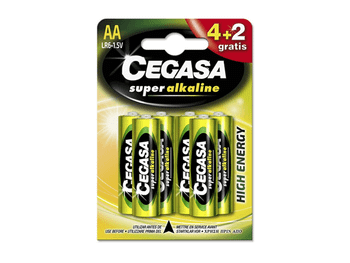CEGASA PILA SUPER ALC LR06 BLISTER 4 UDS + 2 GRATIS
