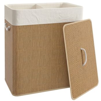 Cesto para ropa 52x32x63 cm marrón