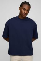 camiseta oversize recta con cuello extendido navy