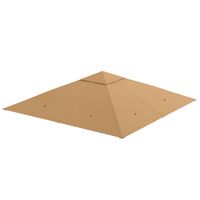 outsunny techo de repuesto 298x295 cm para cenador de jardin cubierta de repuesto 8 orificios de drenaje y ventilacion beige   aosom espana