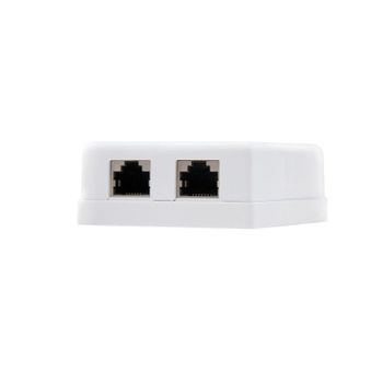 NanoCable 10.21.1102 - Roseta de superficie RJ45 con 2 toma de conexión Cat.5E FTP, blanco