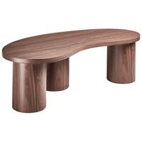 mesa de centro tablero de mdf chapada diseno moderno 130 x 52 cm marron oscuro easton