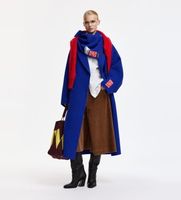 essentiel antwerp para mujer kelp abrigo doble cara kelp azul xs lana clasico