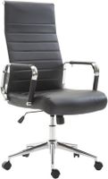 silla de oficina giratoria regulable en simil cuero negro