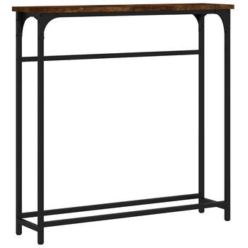 Mesa Consola | Mesa De Entrada | Mesa Auxiliar Madera De Ingeniería Roble Ahumado 75x19,5x75 Cm