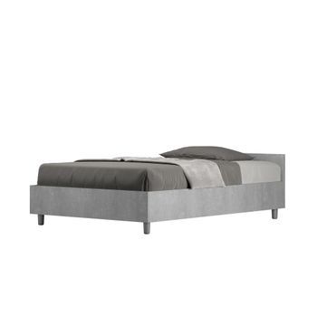 Cama De Una Plaza Y Medio Con Somier 120x200 Cemento Nuamo