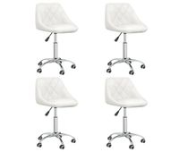 vidaxl sillas de comedor giratorias 4 unidades cuero sintetico blanco