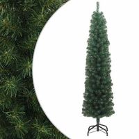 arbol de navidad artificial delgado y soporte pvc verde 240 cm vidaxl