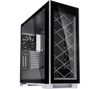 Alpha 330W E-ATX Midi Tower PC Case - Black & White, Black