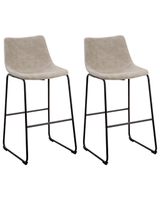 conjunto de 2 sillas de bar  beige