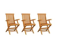 sillas de jardin 3 unidades madera maciza de teca