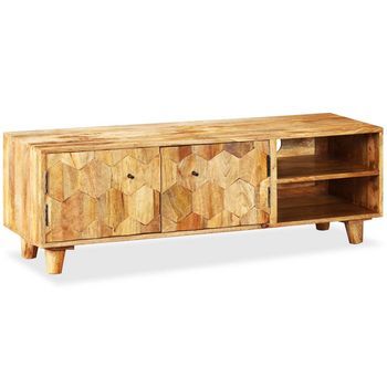 Mueble Para La Televisión De Madera De Mango Maciza 18x35x40 Cm