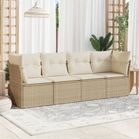 conjunto de sofas jardin con cojines 4 uds  mueble jardin mesa y sillas ratan sintetico beige cfw614322
