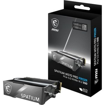 MSI SPATIUM M570 PRO FROZR 2TB Disco SSD 12400MB/s NVMe PCIe 5.0 M.2 Gen5 3D NAND con Disipador
