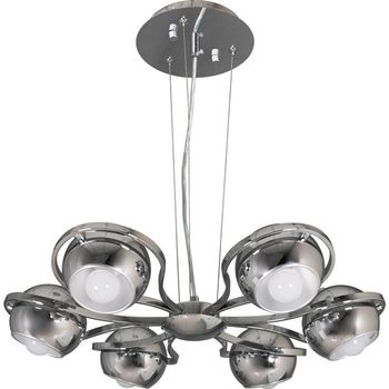 Lámpara de techo chiara 6xe14 al.reg.xd.60cm plata/cromo