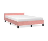estructura de cama con cabecero de terciopelo rosa 120x200 cm