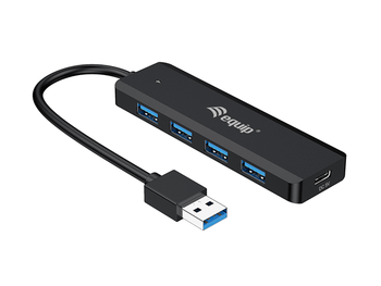 HUB USB EQUIP LIFE A 4 PUERTOS USB 3.2 INCLUYE ADAPTADOR USB-C