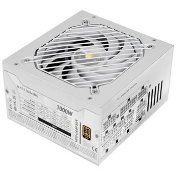 Fuente Alimentación 1000W MARS GAMING MPB1000PSIW 80 PLUS Gold Fully-Modular Blanco