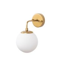 lampara de pared horn-12215 oro metal vidrio 15x21x27 cm