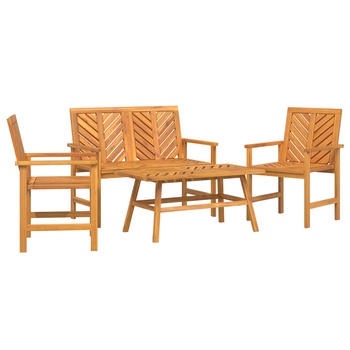 Juego De Lounge De Jardín De 4 Uds De Madera Sólida De Acacia Cfw834387