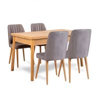 set mesa y sillas 5 piezas costa pino atlantico gris