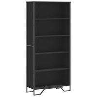 estanteria de madera de ingenieria negra 80x31x169 cm