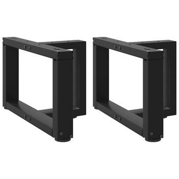 Patas Para Mesa De Centro En Forma De T (2 Unidades), Color Negro, 50 X 25 X (30-31) Cm, Acero Vidaxl