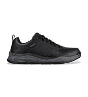 skechers para hombre 210021 zapatillas de piel relaxed fit benago negro 40 plano cordones casual