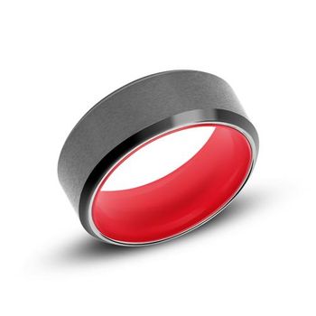Anillo de tungsteno negro para hombre grabable